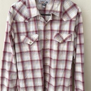 Men Women’s Rare Vtg Urban Pipeline Up Western Shirt Pearl Snaps Sz L Snap Up